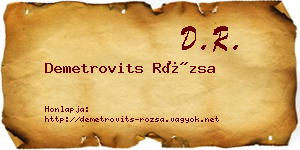 Demetrovits Rózsa névjegykártya