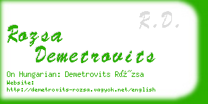 rozsa demetrovits business card